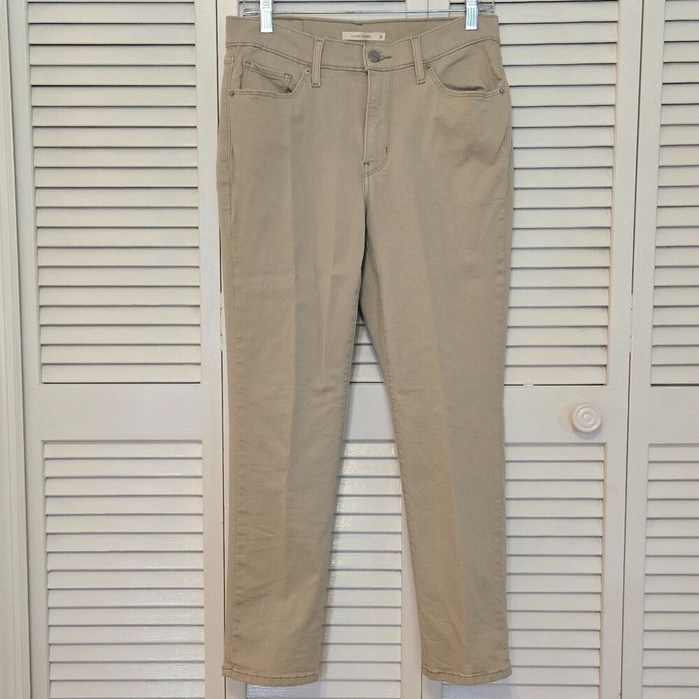 Levi Strauss Khaki Colored Straight Leg Jeans - 8-Short